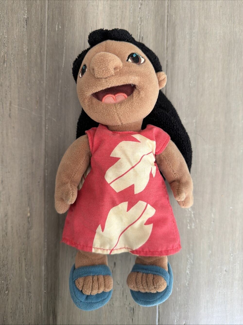 Disney Lilo & Stitch Soft Toy Bean Bag Plush Red Dress Hawaiian Girl Vintage